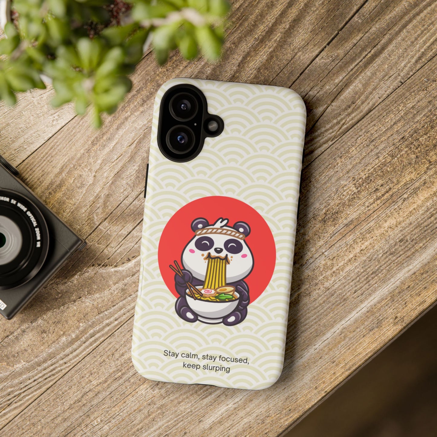 Phone Case - Cute Panda Slurping Noodles Design