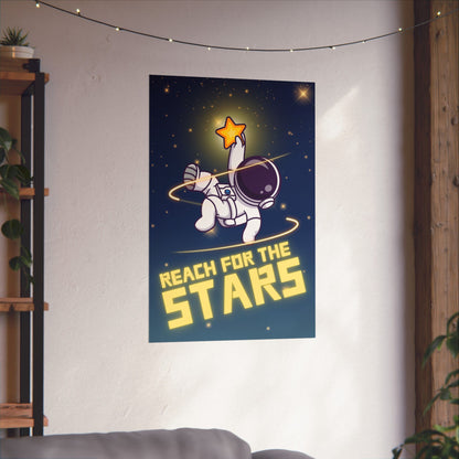 Astronaut Reaching for the Stars Art Matte Poster