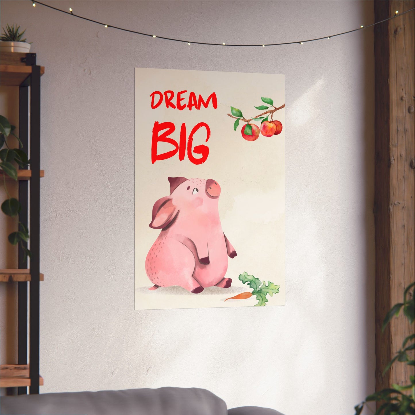 Cute Pig Art Matte Vertical Posters – Dream Big