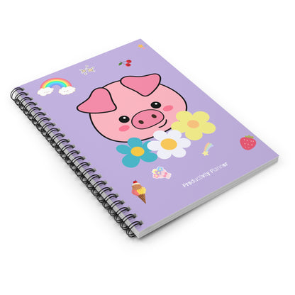 Cute Pig Spiral Notebook – Perfect for School, Work, or Journaling