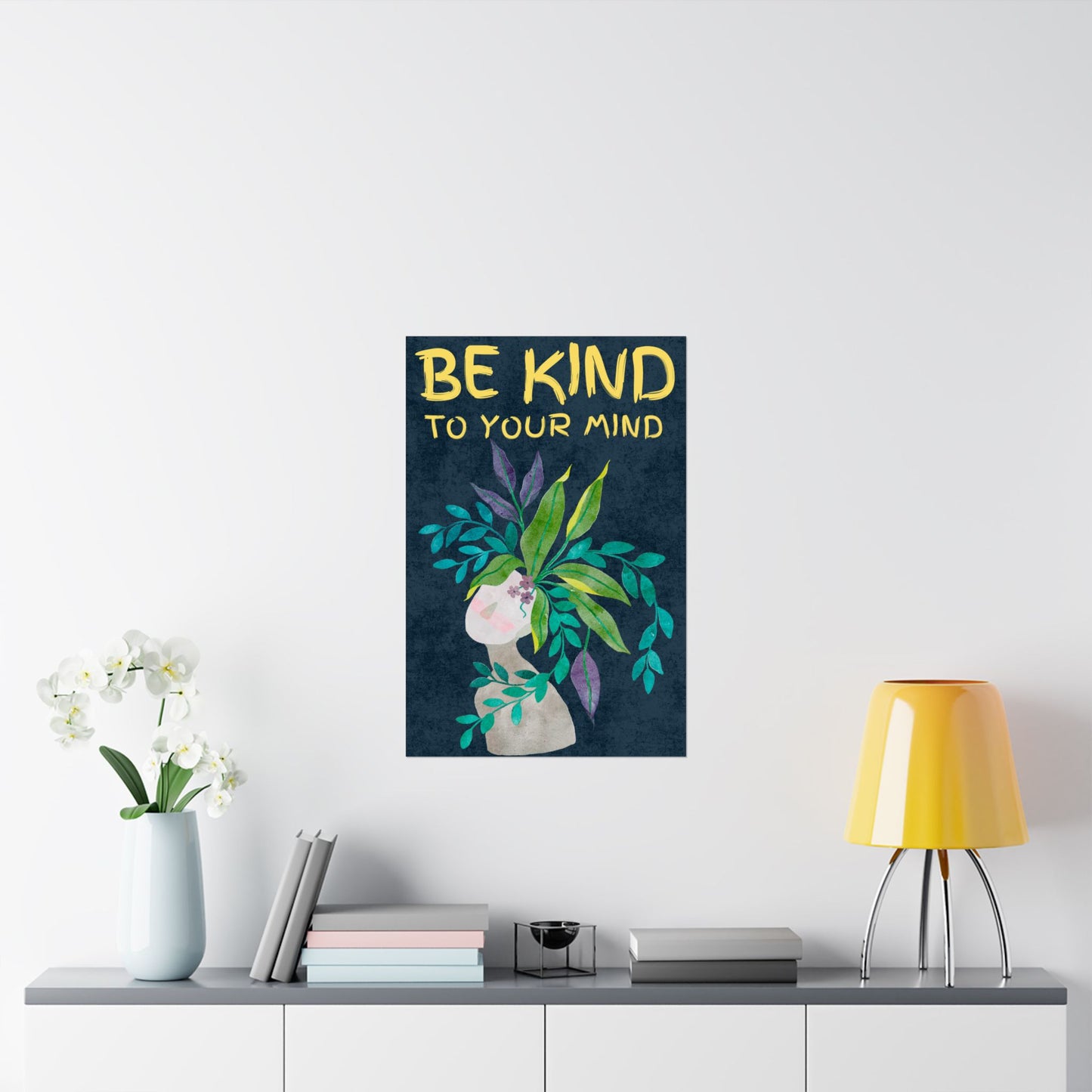 Mindfulness Watercolor Style Poster – Be Kind to Your Mind