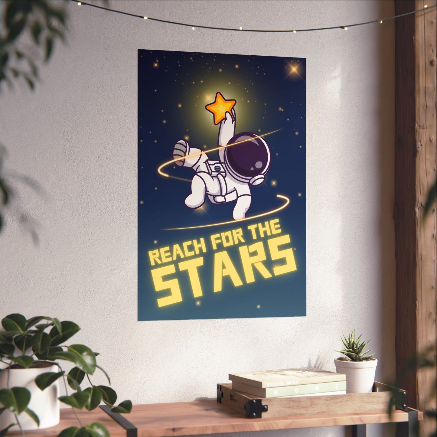 Astronaut Reaching for the Stars Art Matte Poster