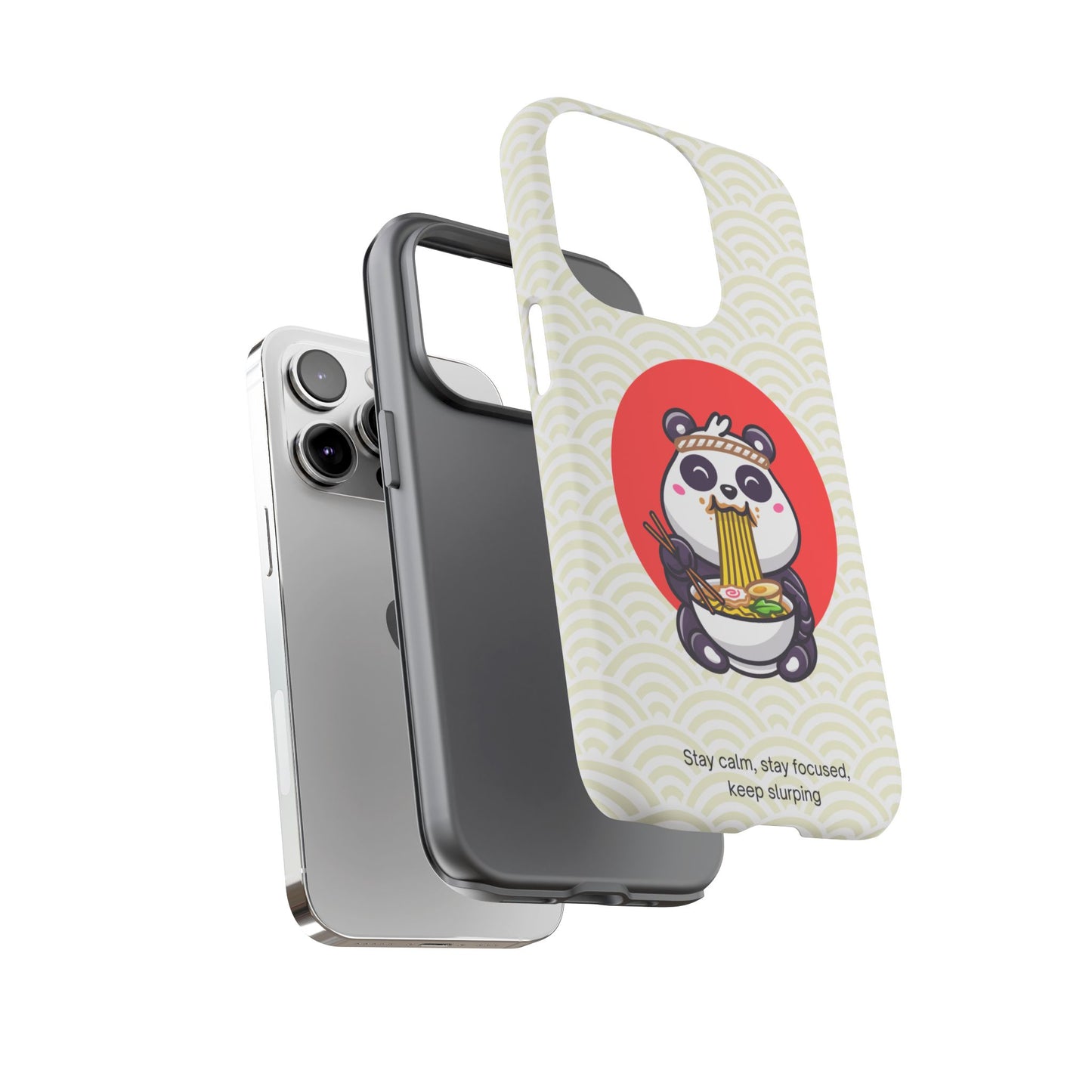 Phone Case - Cute Panda Slurping Noodles Design