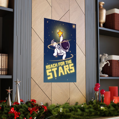 Astronaut Reaching for the Stars Art Matte Poster