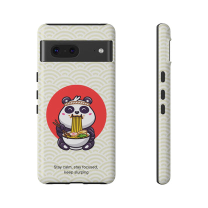 Phone Case - Cute Panda Slurping Noodles Design