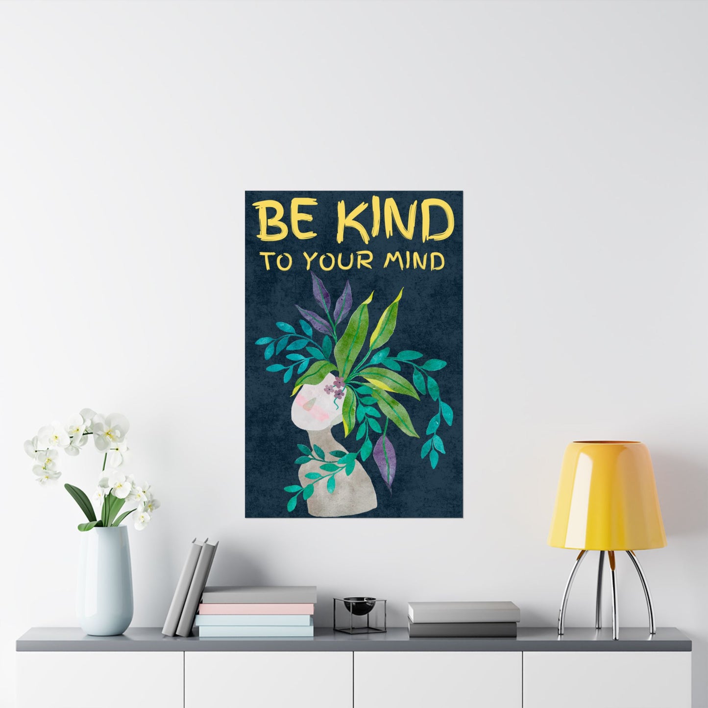 Mindfulness Watercolor Style Poster – Be Kind to Your Mind