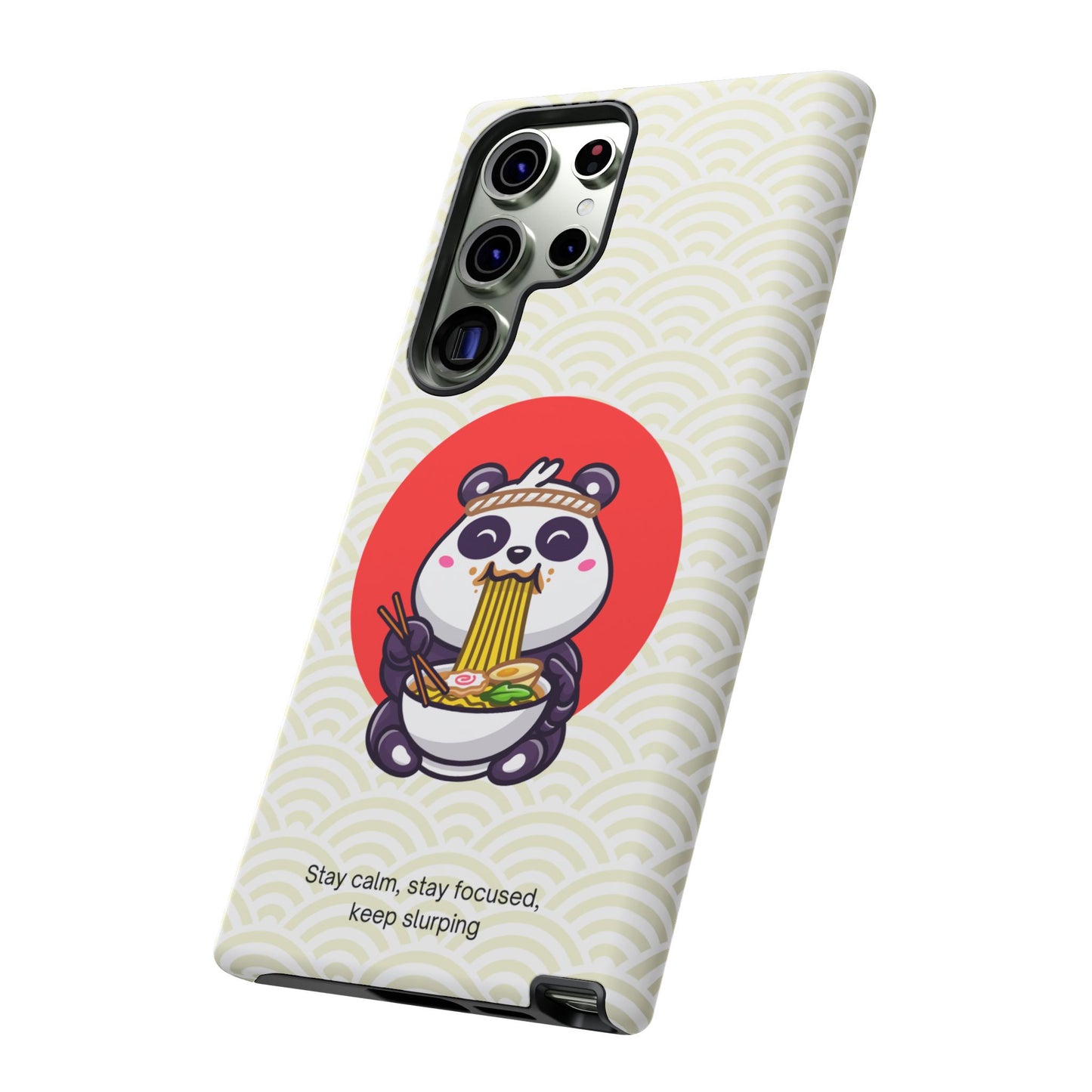 Phone Case - Cute Panda Slurping Noodles Design