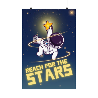 Astronaut Reaching for the Stars Art Matte Poster