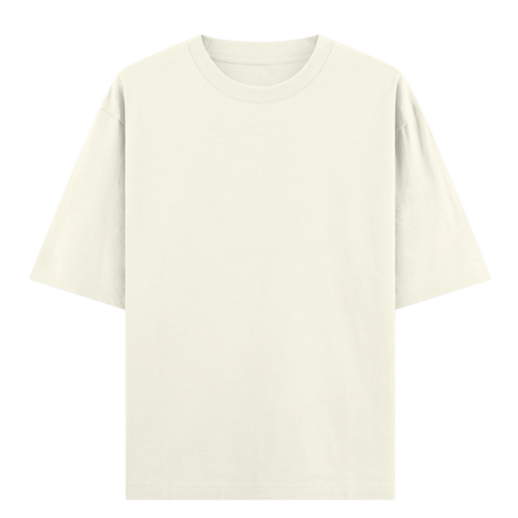 Unisex Oversize Solid Off-White Tshirt