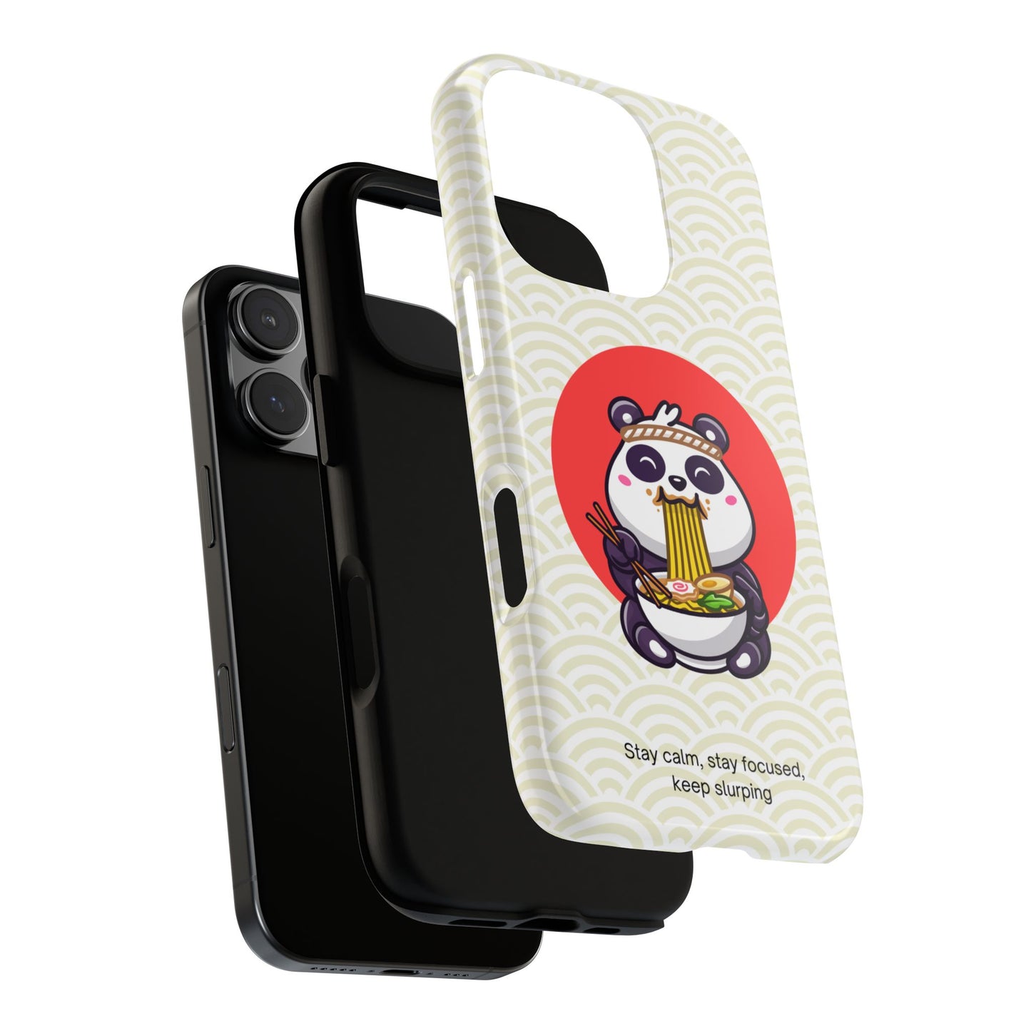 Phone Case - Cute Panda Slurping Noodles Design