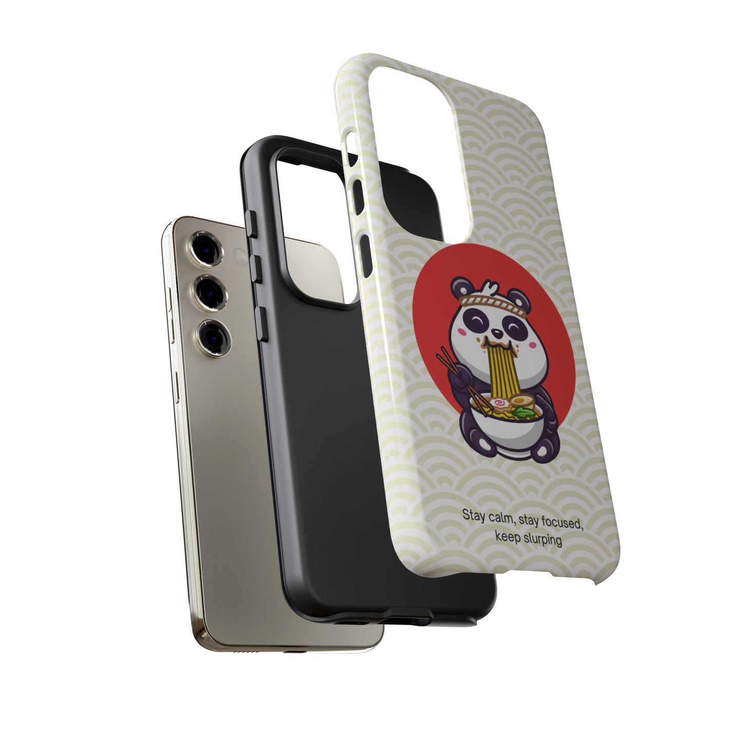 Phone Case - Cute Panda Slurping Noodles Design