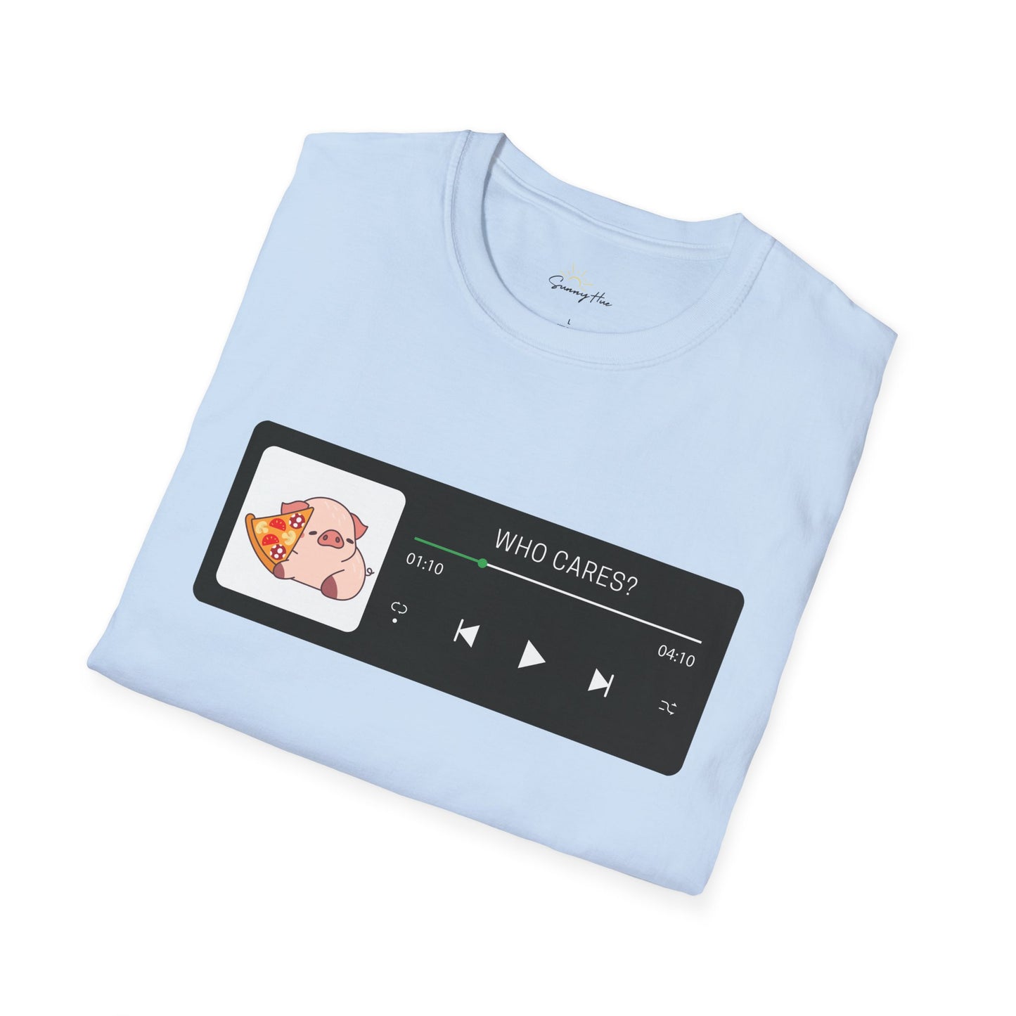 Who Cares – Cute Pig Music Player T-Shirt