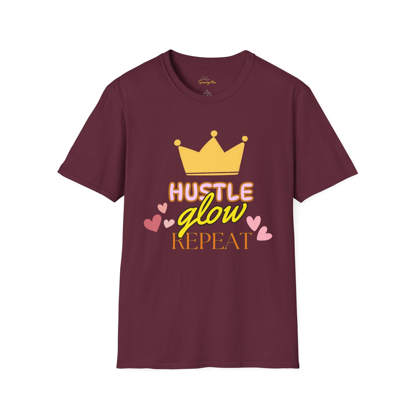 Hustle, Glow, Repeat – Motivational T-shirt for Go-Getters