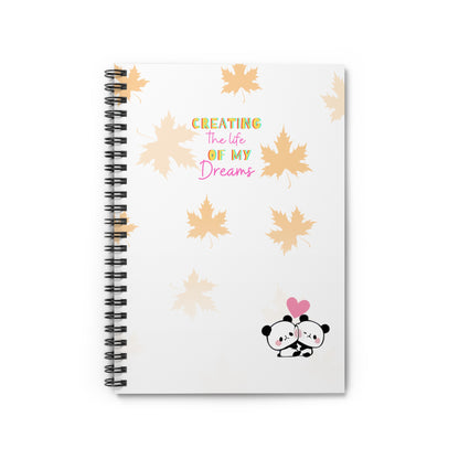 Cute Panda Art Spiral Journal (Ruled Line)