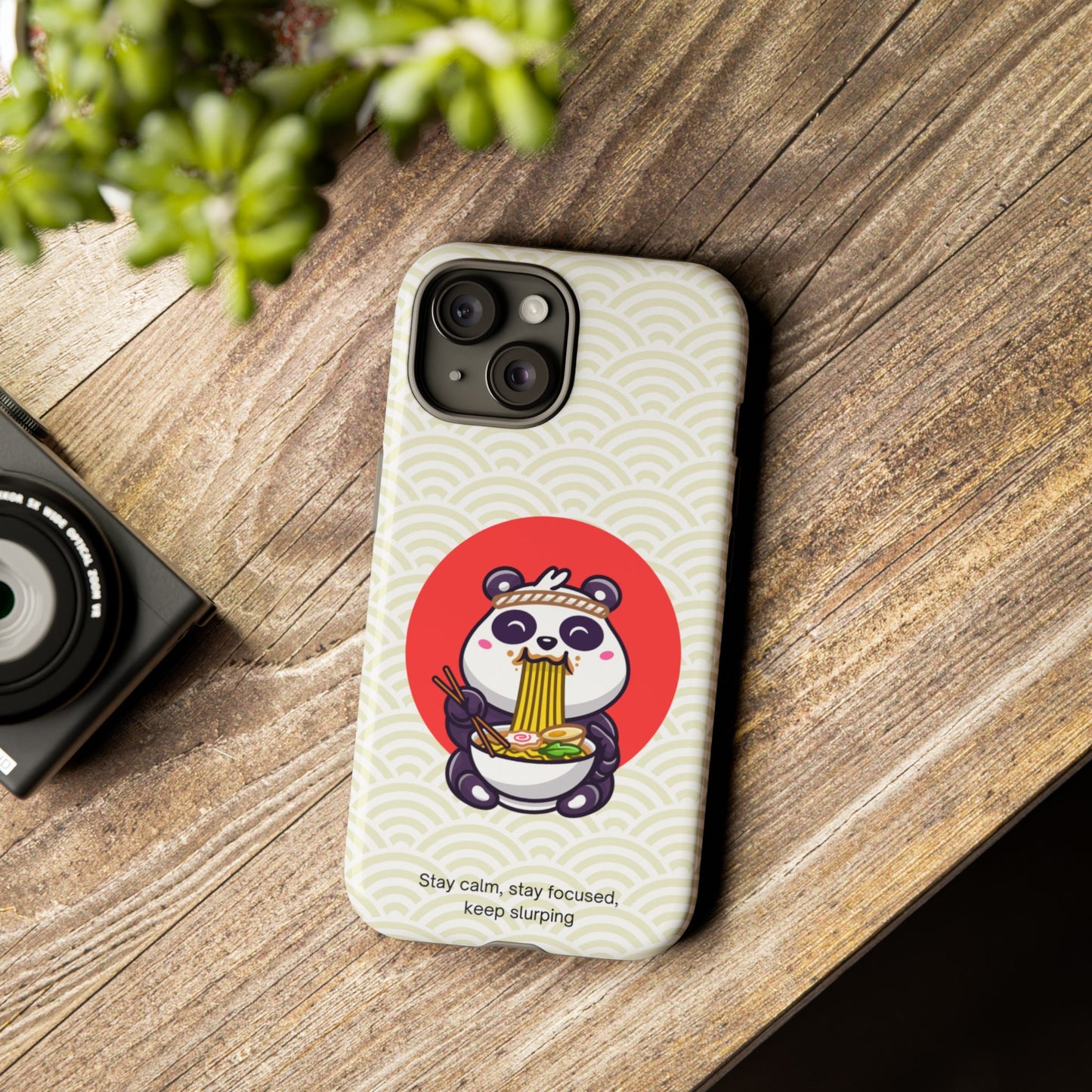 Phone Case - Cute Panda Slurping Noodles Design