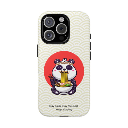 Phone Case - Cute Panda Slurping Noodles Design