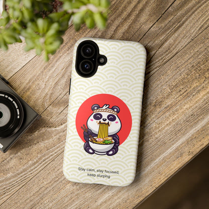 Phone Case - Cute Panda Slurping Noodles Design