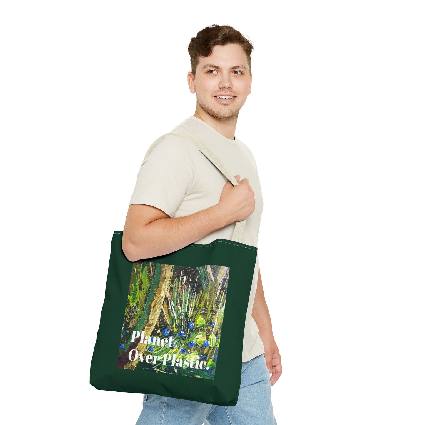 Planet Over Plastic Tote Bag – Eco-Friendly & Stylish