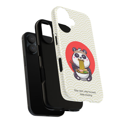 Phone Case - Cute Panda Slurping Noodles Design