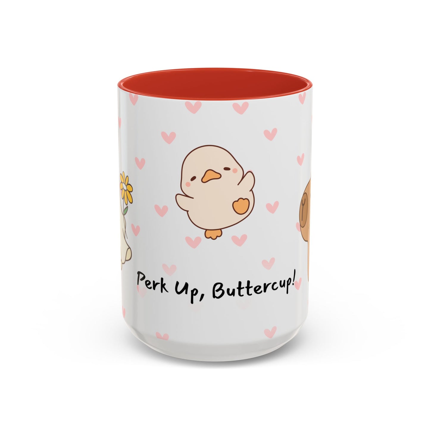 Adorable Animals Coffee Mug – 'Perk Up, Buttercup' Design