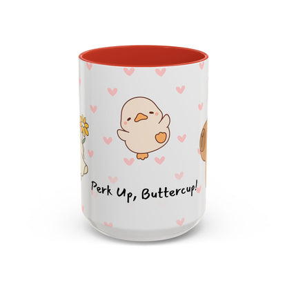 Adorable Animals Coffee Mug – 'Perk Up, Buttercup' Design