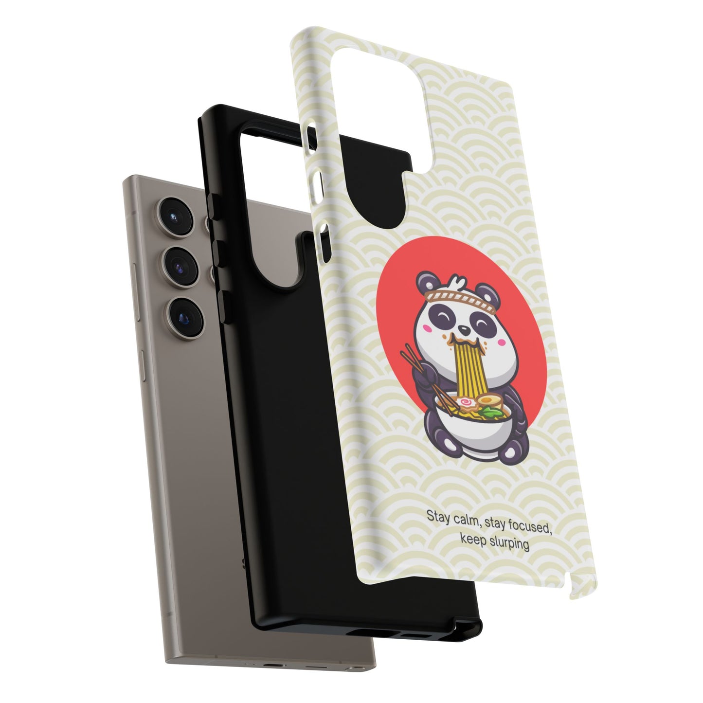 Phone Case - Cute Panda Slurping Noodles Design