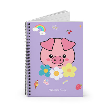 Cute Pig Spiral Notebook – Perfect for School, Work, or Journaling