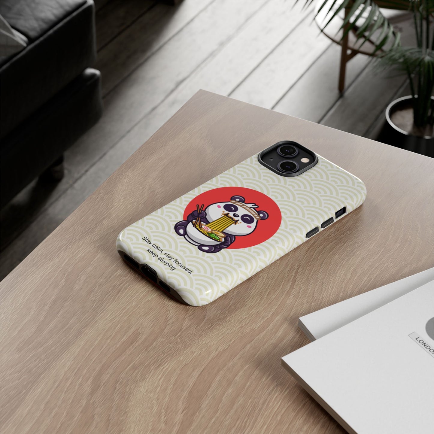 Phone Case - Cute Panda Slurping Noodles Design