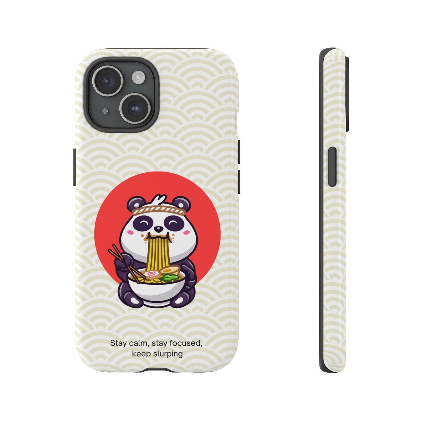 Phone Case - Cute Panda Slurping Noodles Design