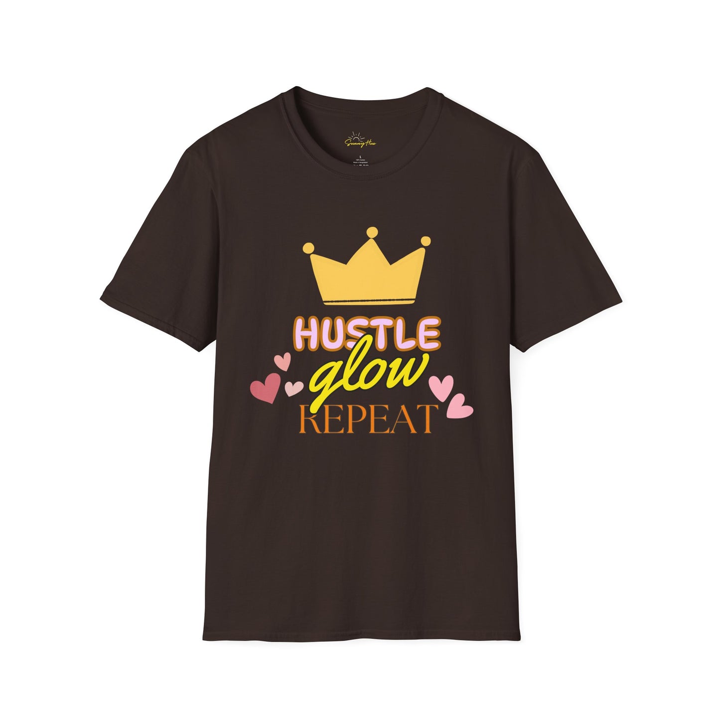 Hustle, Glow, Repeat – Motivational T-shirt for Go-Getters