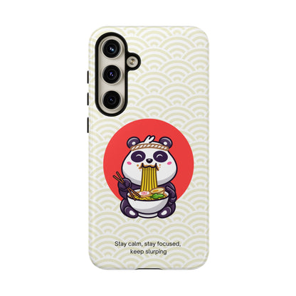 Phone Case - Cute Panda Slurping Noodles Design