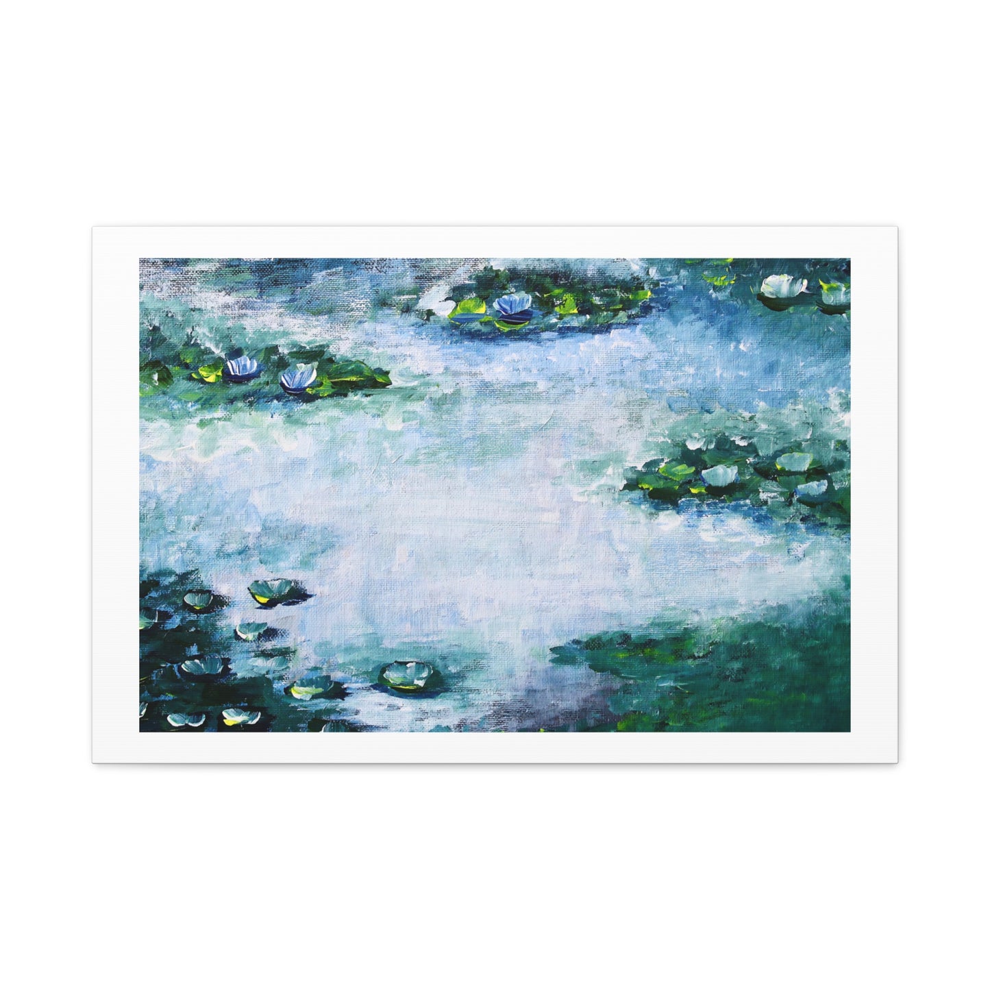 Monet-Inspired Water Lily Canvas Print