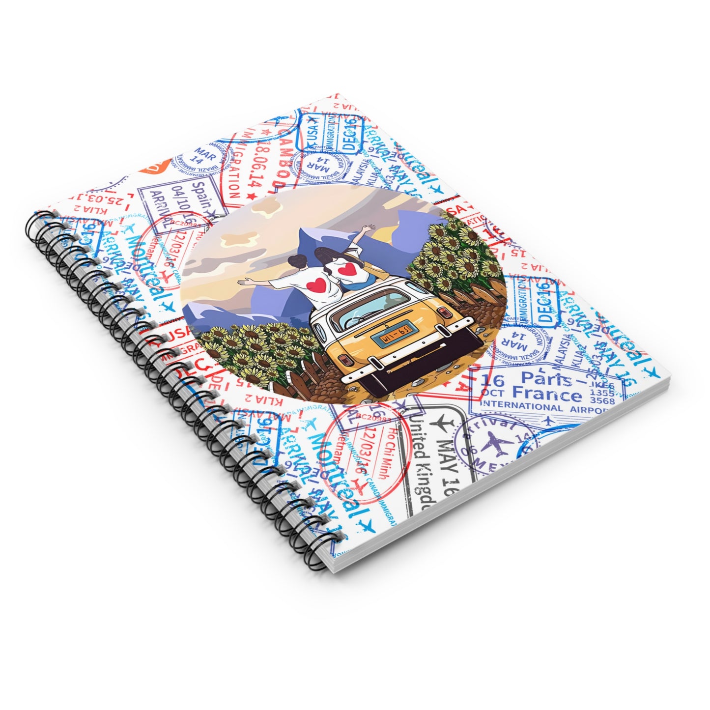 Wanderlust Travel Spiral Notebook (Ruled Line)