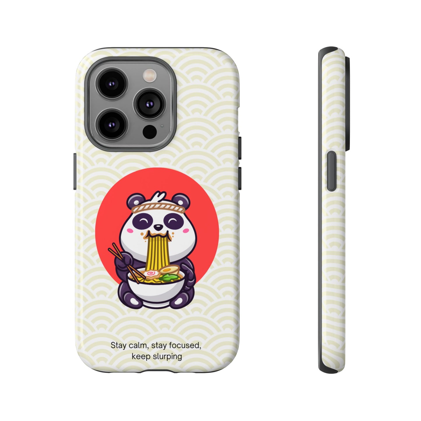 Phone Case - Cute Panda Slurping Noodles Design