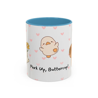 Adorable Animals Coffee Mug – 'Perk Up, Buttercup' Design