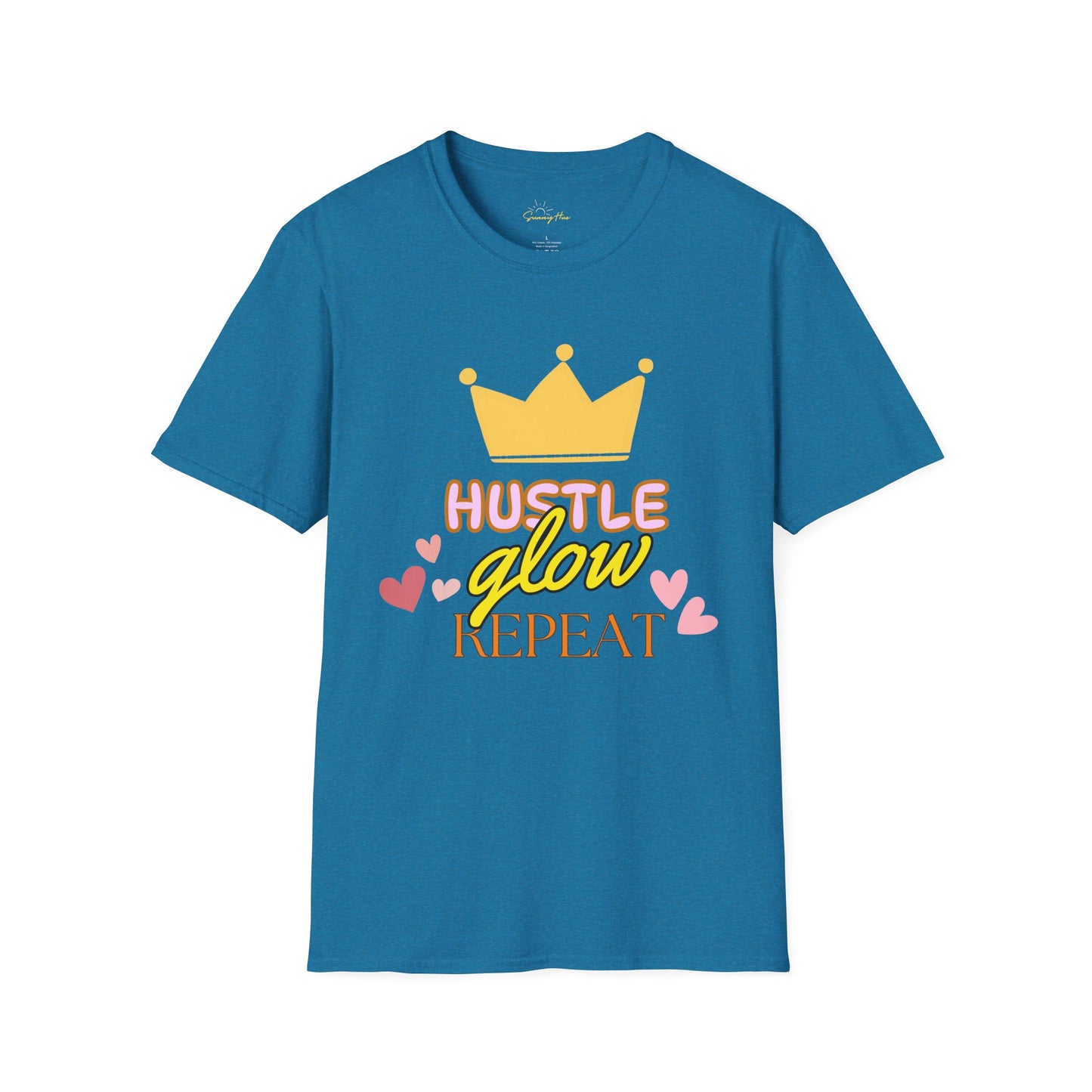 Hustle, Glow, Repeat – Motivational T-shirt for Go-Getters