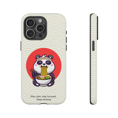 Phone Case - Cute Panda Slurping Noodles Design