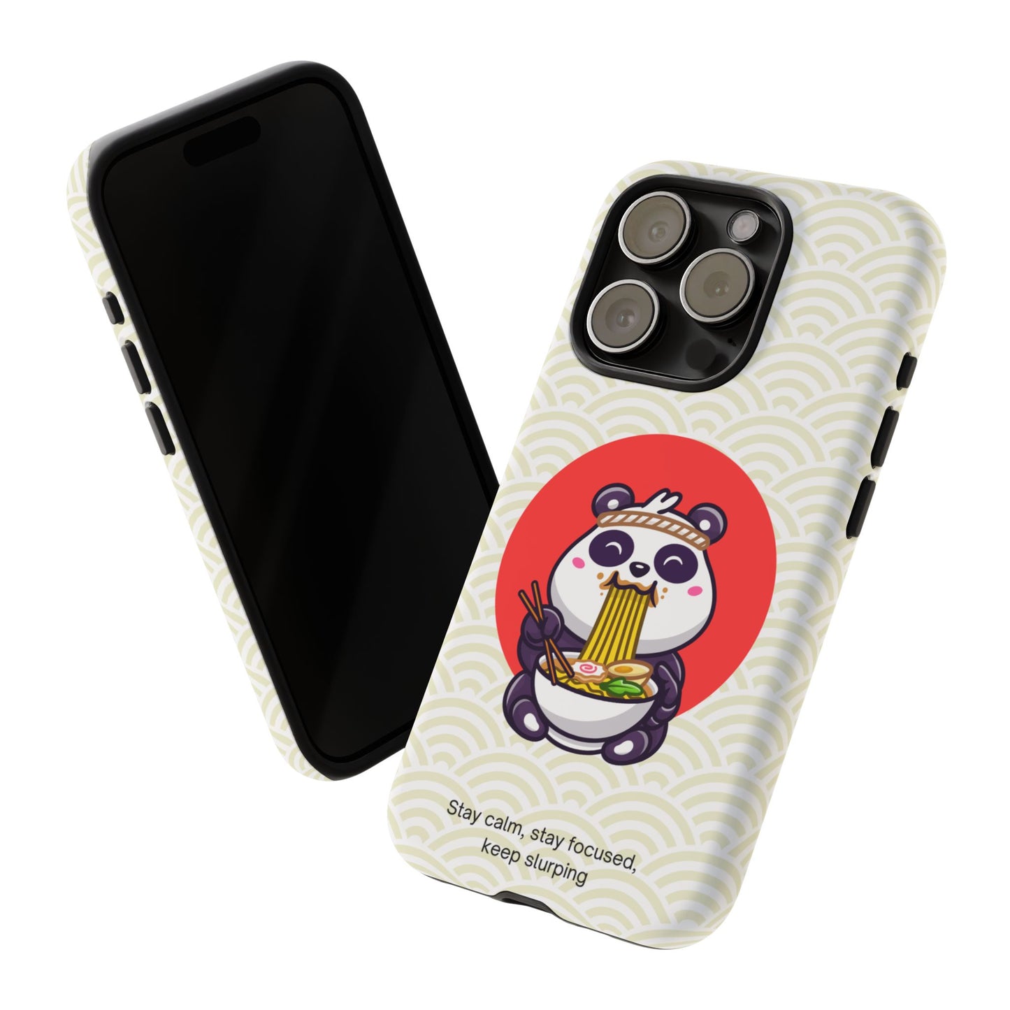 Phone Case - Cute Panda Slurping Noodles Design