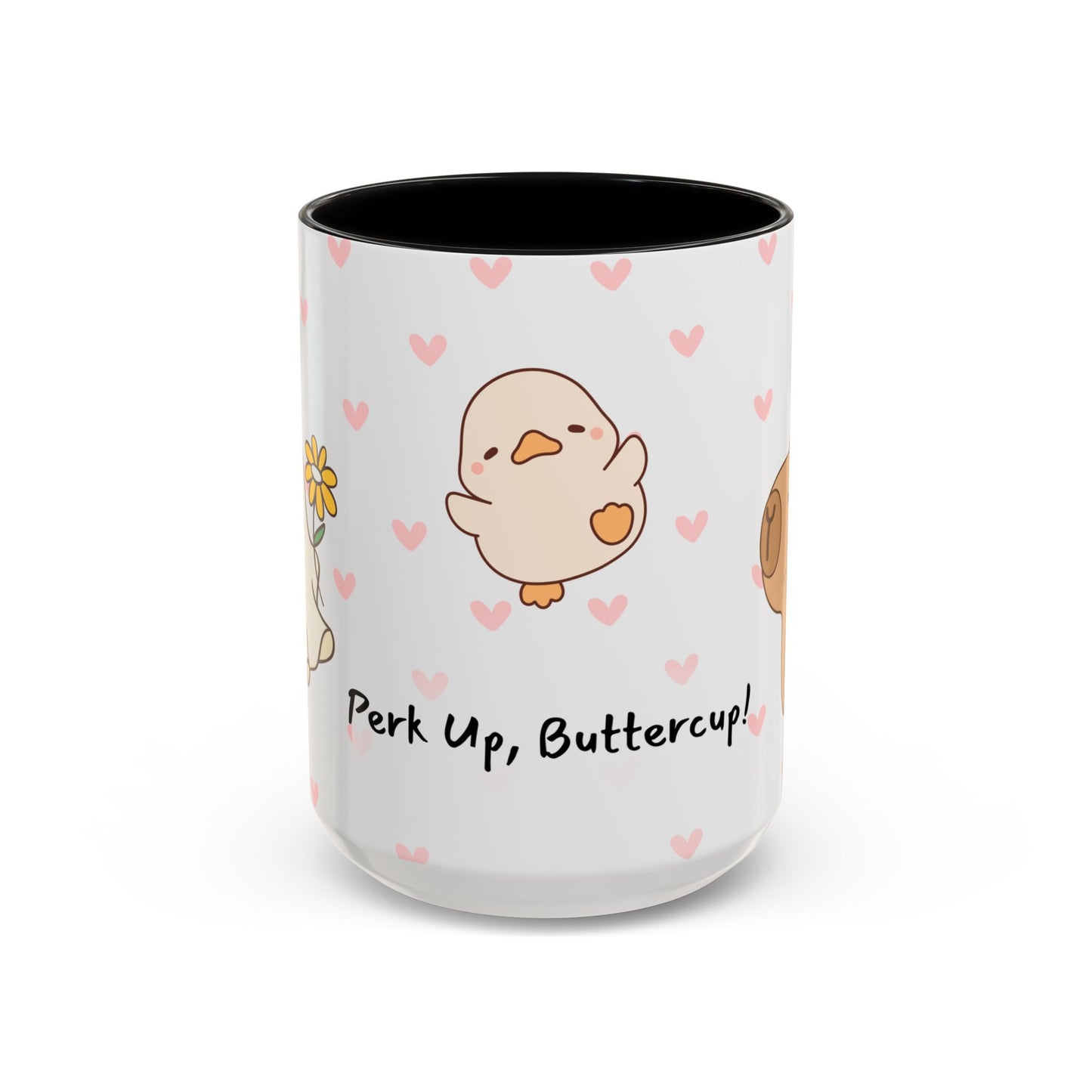 Adorable Animals Coffee Mug – 'Perk Up, Buttercup' Design