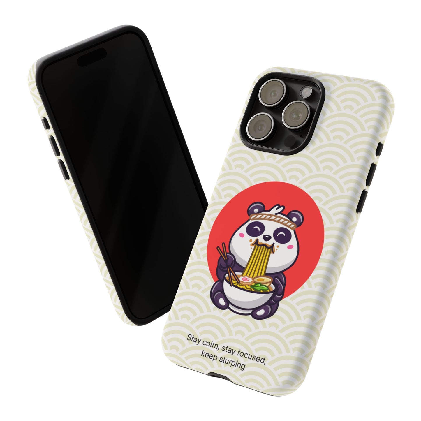 Phone Case - Cute Panda Slurping Noodles Design