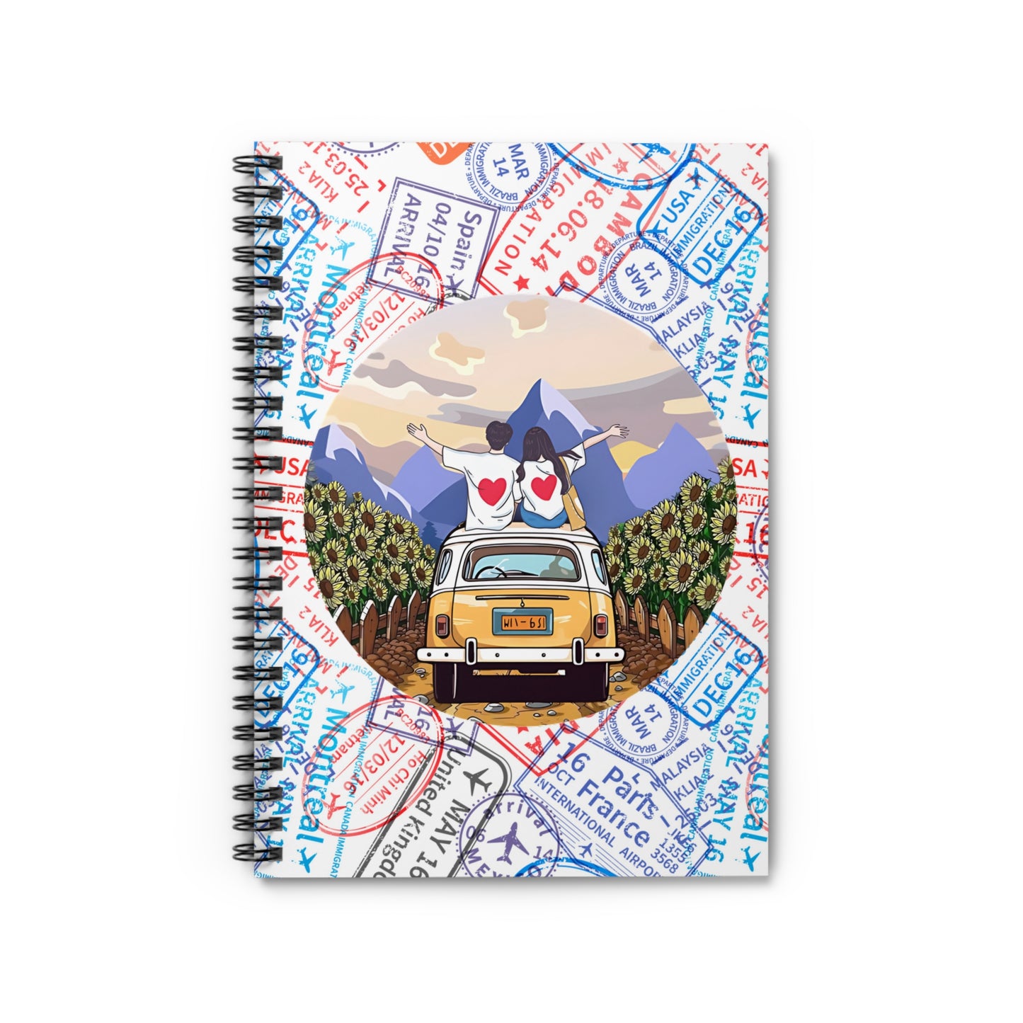 Wanderlust Travel Spiral Notebook (Ruled Line)