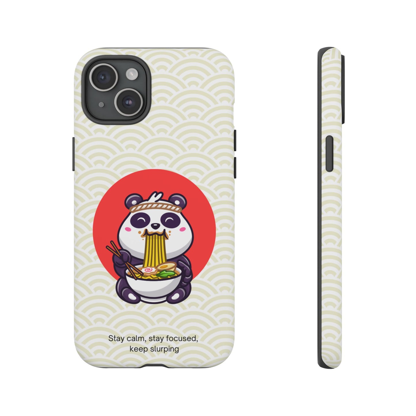 Phone Case - Cute Panda Slurping Noodles Design