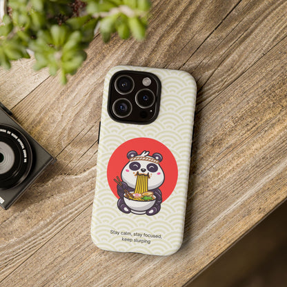 Phone Case - Cute Panda Slurping Noodles Design