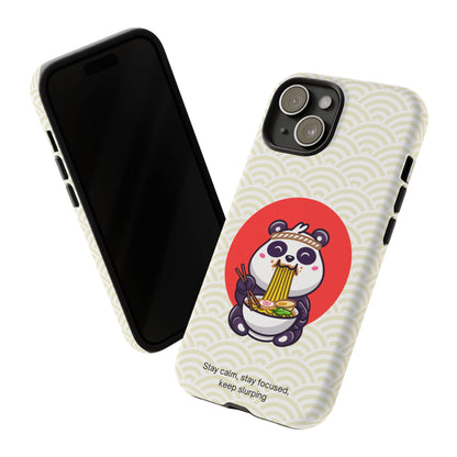 Phone Case - Cute Panda Slurping Noodles Design