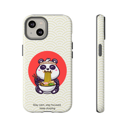 Phone Case - Cute Panda Slurping Noodles Design