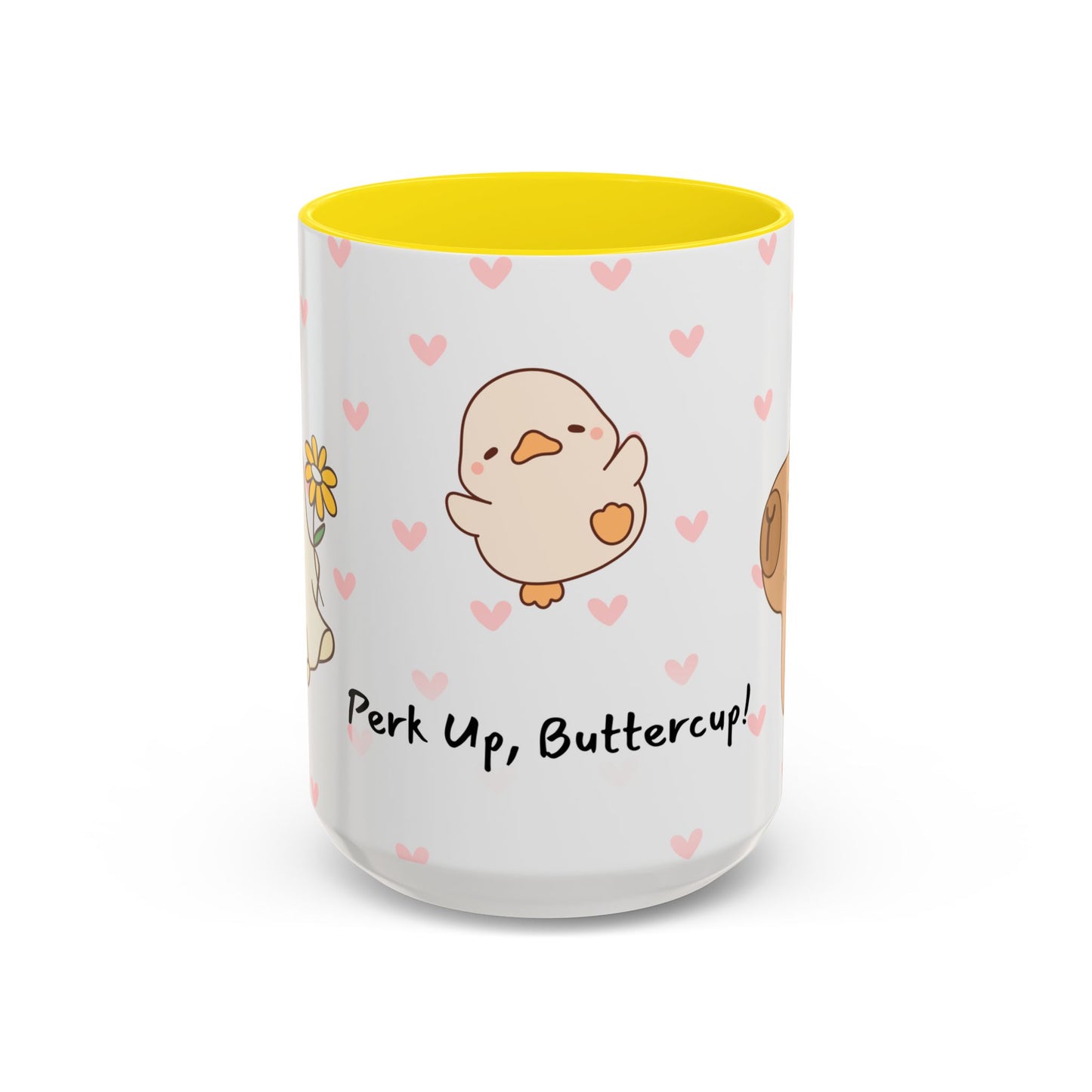 Adorable Animals Coffee Mug – 'Perk Up, Buttercup' Design