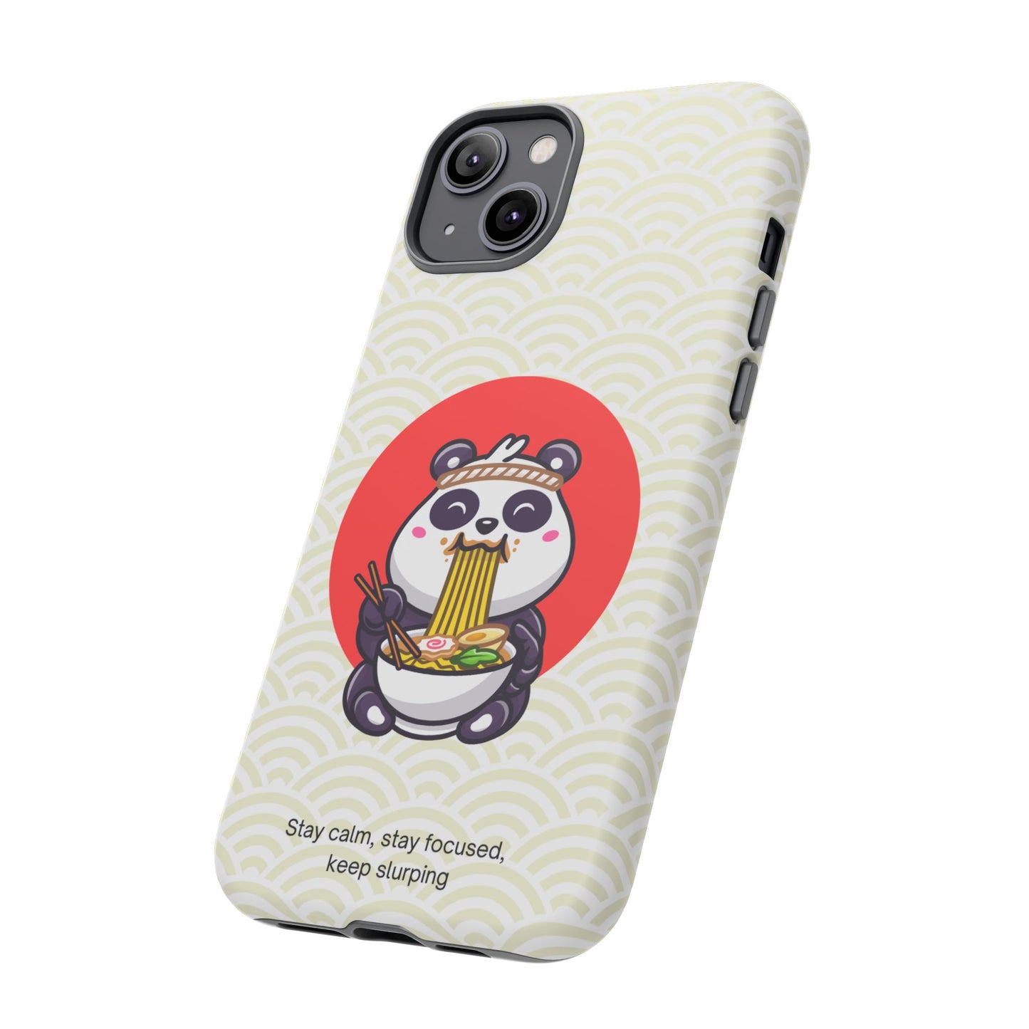 Phone Case - Cute Panda Slurping Noodles Design