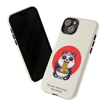 Phone Case - Cute Panda Slurping Noodles Design