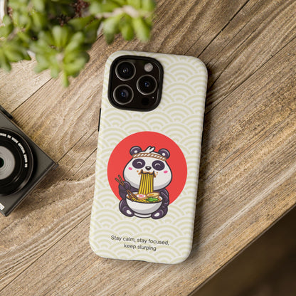 Phone Case - Cute Panda Slurping Noodles Design