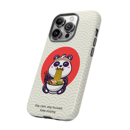 Phone Case - Cute Panda Slurping Noodles Design